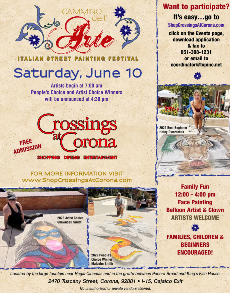 Cammino dell Arte Italian Street Painting Festival @ Crossings at Corona
