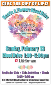 Hearts & Flowers Blood Drive @ Crossings at Corona